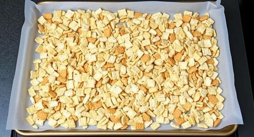 Baking the Chex Mix